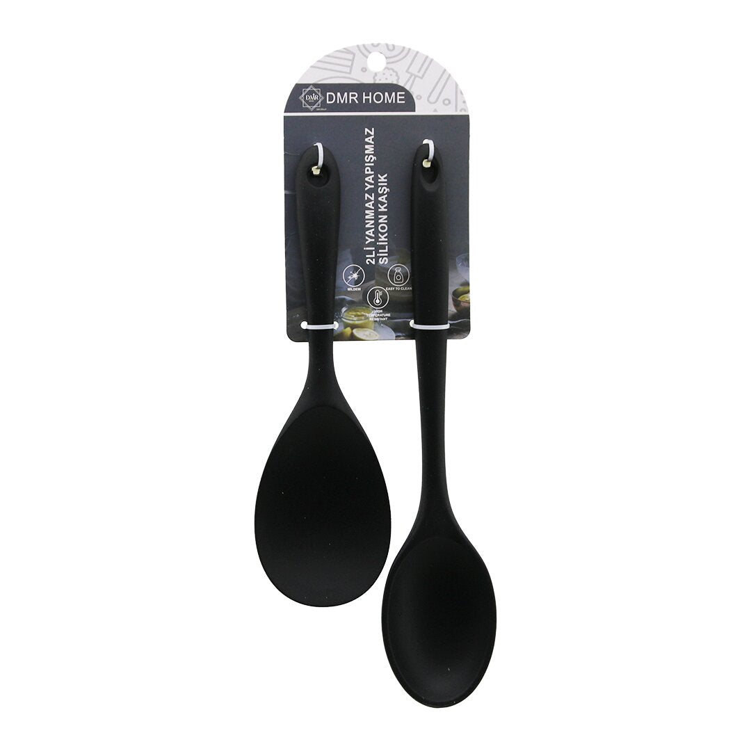 2pcs   Si̇li̇kon  Kaşik Set  Geni̇ş Ağiz= 6.6x9.5cm--22.5cm   Dar Ağiz= 5.8x8cm--27.5cm