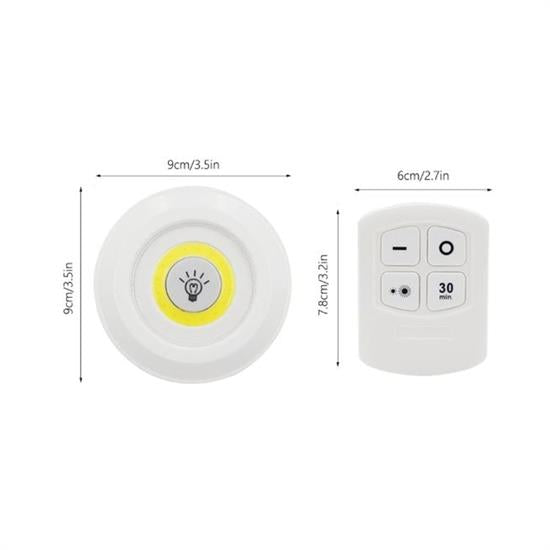 3&amp;apos;lü Uzaktan Kumandalı Pıllı Yapışkanlı Kablosuz Led Spot Lambalar