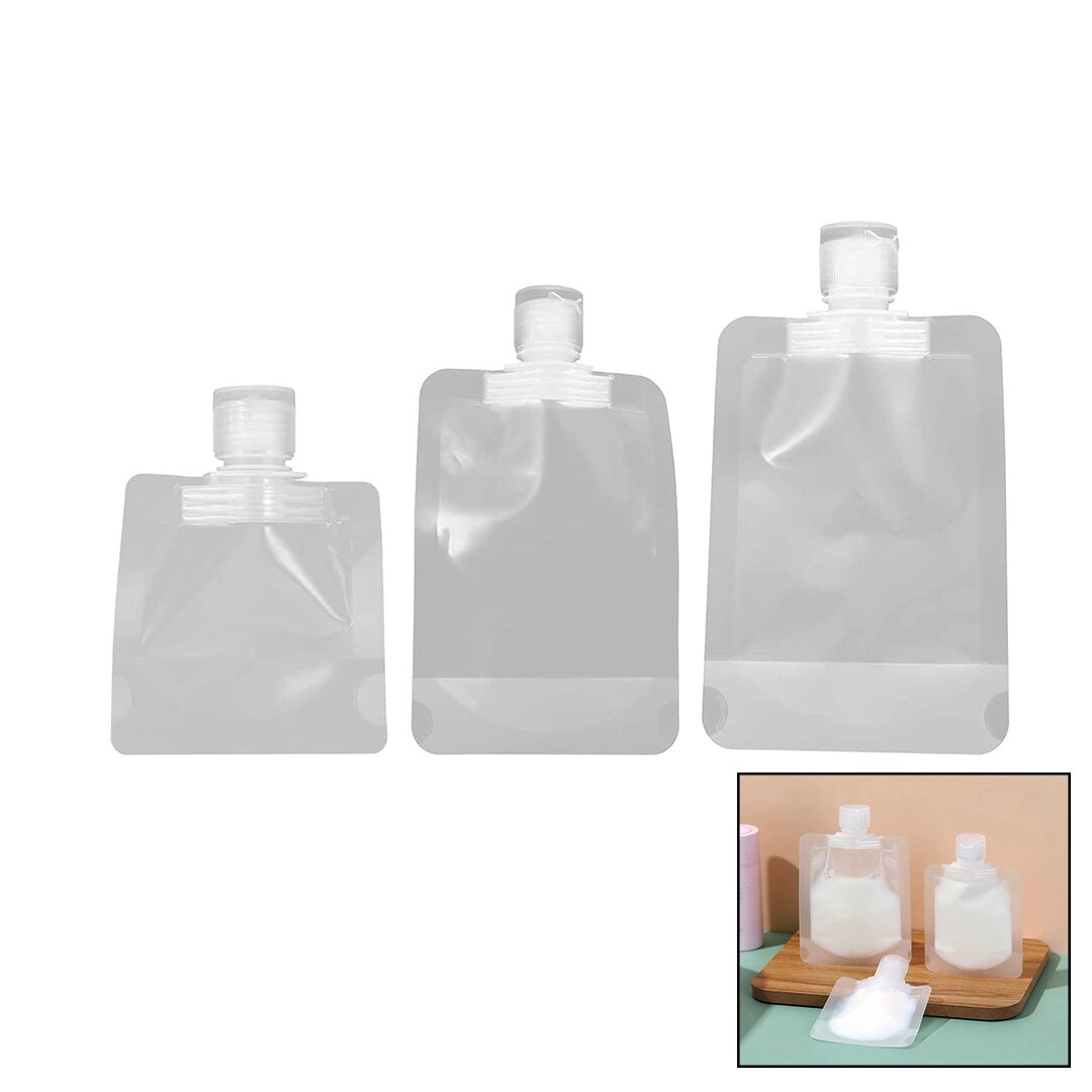3 Boy Seyahat Sivi Sabunluk 30-50-100 Ml Pvc Poşet - Kapakli