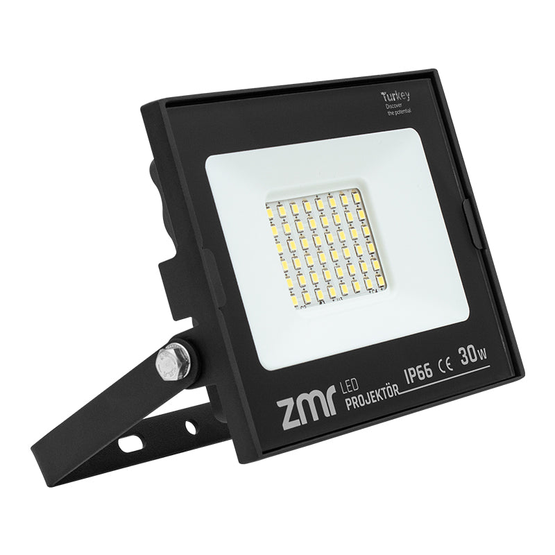 30 WATT - 220 VOLT 6500K IP66 150* IŞIK AÇISI SİYAH SLİM KASA LED PROJEKTÖR (4620)