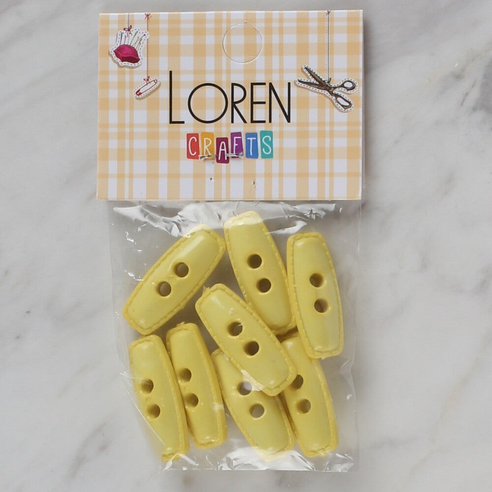 Loren Crafts sarı 8 li çoban düğmesi - 77