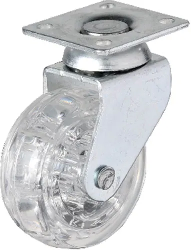 325 - 50x20 Mm Şeffaf Makaralı Tablalı Teker 4 Adet