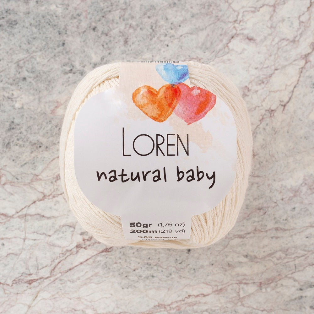 Loren Natural Baby Krem El Örgü İpi - R083 - 33945