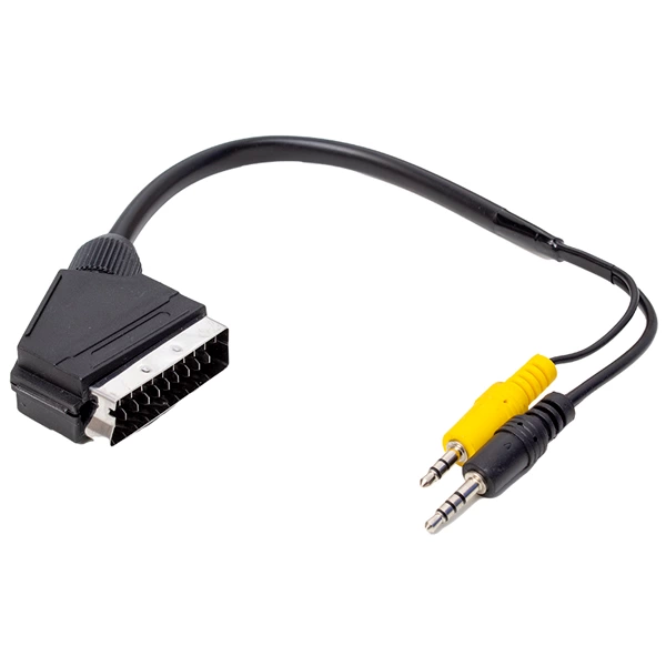 3.5 Mm Stereo Erkek/scart Kablo 35 Cm Uzun Ve Kısa Jack Bir Arada Next 64 Av Uydu Alıcısı Av Kablo