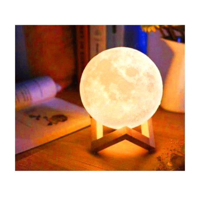 3D MOON LAMP AY KÜRE GECE LAMBASI AYAKLI (4620)