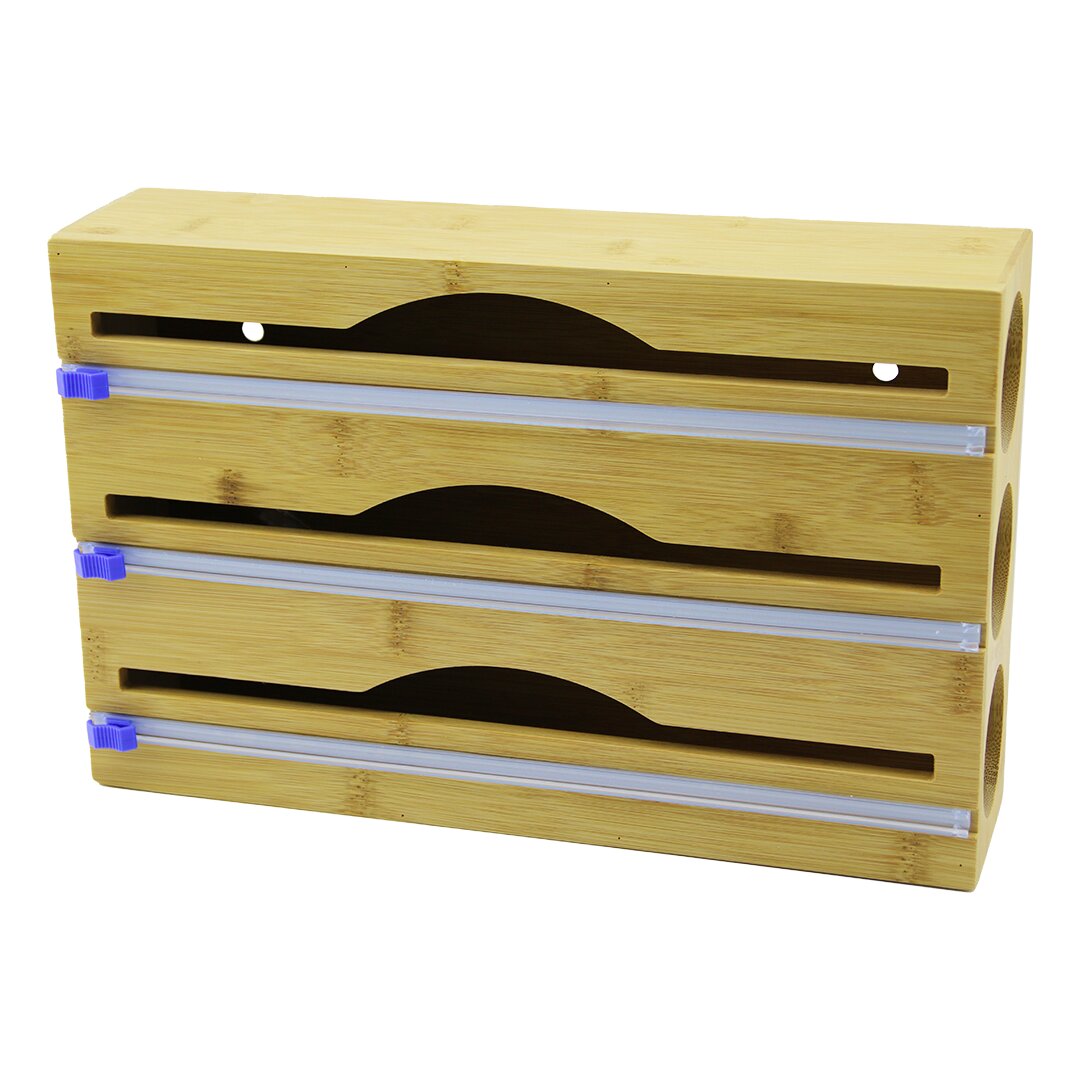 3in1  ahşap bambu streçlik folyoluk  kesici biçak kanalli   22x34cm