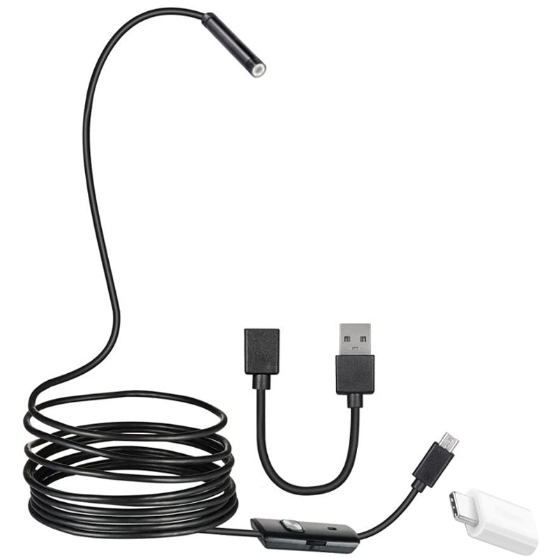 3in1 Micro Usb+type-c+usb A) Android Uyumlu 8 Mm Işikli 5 Metre Endoskop Yilan Kamera