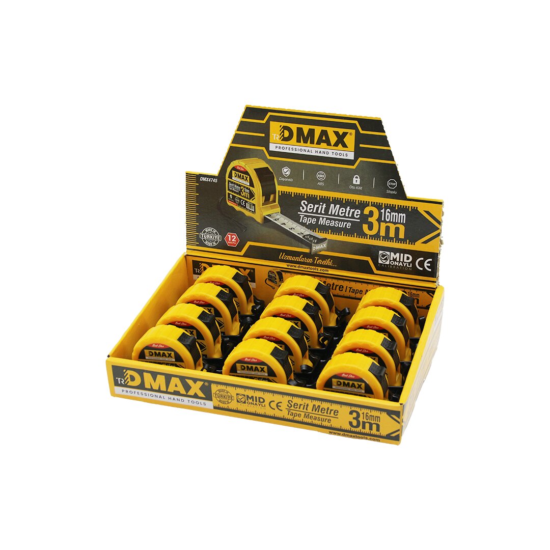 3mt X 16mm çeli̇k şeri̇t Metre Stoplu Otomati̇k Ki̇li̇t= Bas Durdur - çek Sarsin