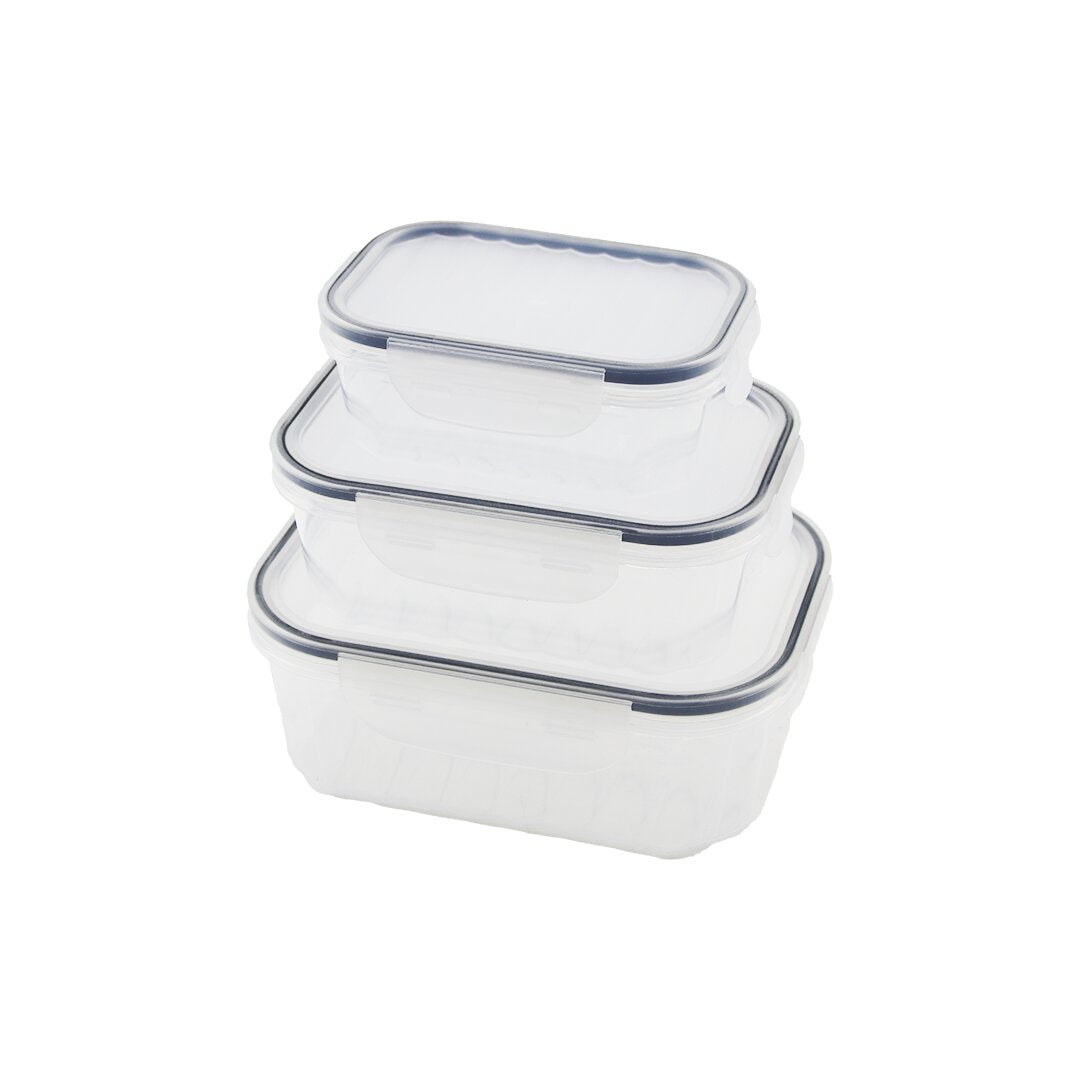 3pcs Qui̇ck Sizdirmaz Saklama Kabi Seti̇ şeffaf Kap - Buğulu-contali Kapak  500-1000-1700ml