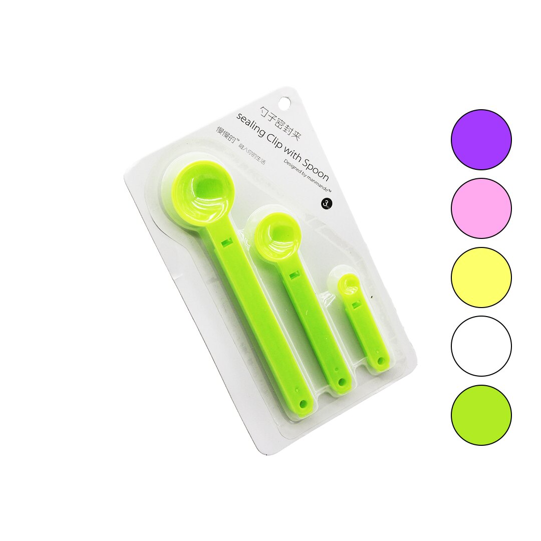 3pcs Set  Renkli̇ Plasti̇k ölçü Kaşik  6.8cm--12.4cm--17.3cm