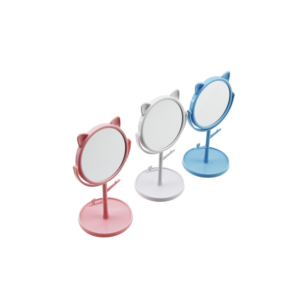 4 - 10cm Yuvarlak - Kulakli Taki Askilikli Plasti̇k Makyaj Aynasi