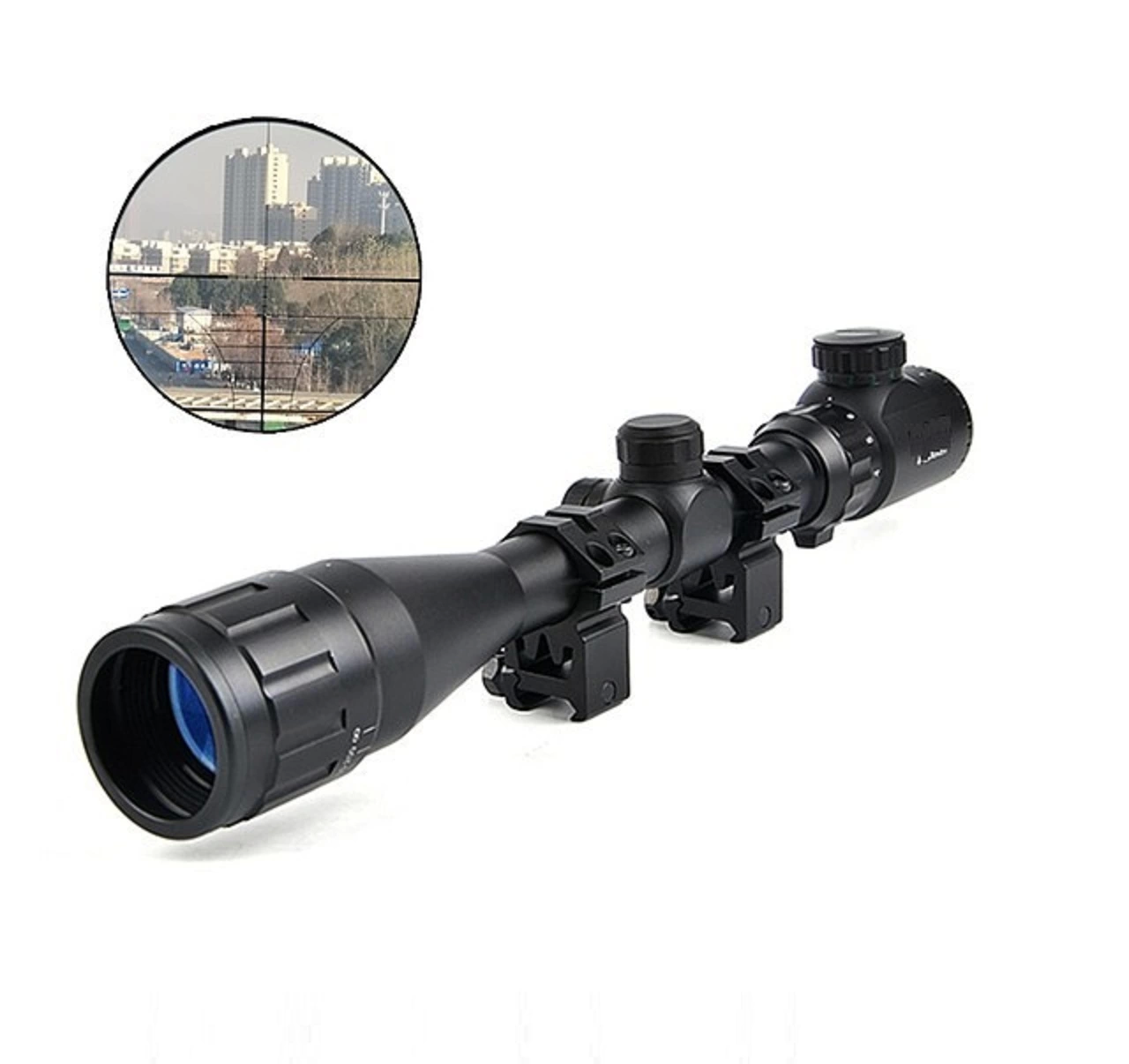 4-12x40 Aoeg  Dürbünü Mil Dot Kırmızı - Yeşil Lens Koruyucu