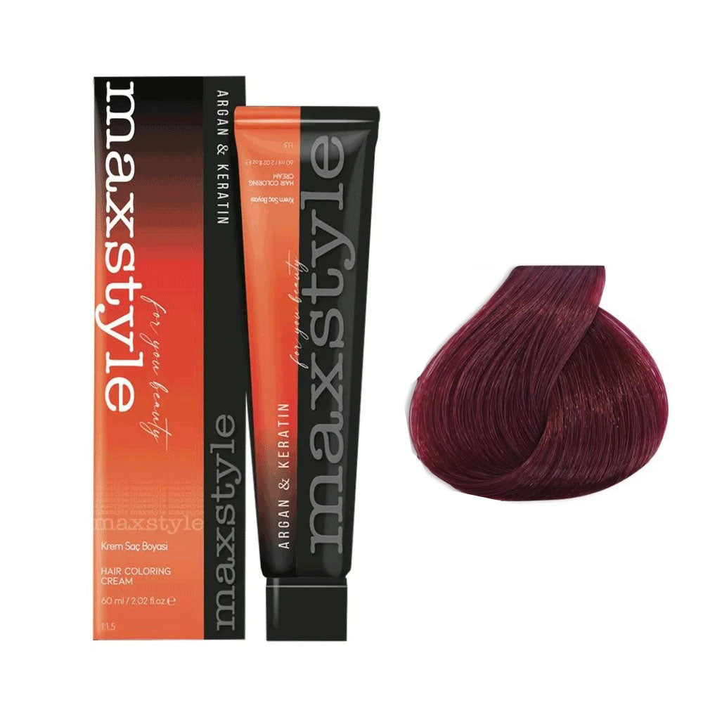 Maxstyle Argan Keratin Saç Boyası 4.65 Yakut Kızılı x 3 Adet