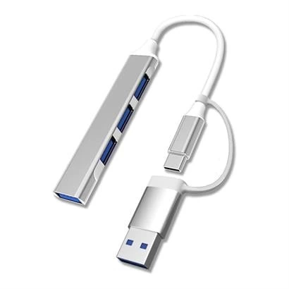 4 Port'Lu Bağlantı İstasyonu Ultra İnce Usb Bölücü Type-C Tipi Çoklu Arayüz Adaptörü Multi Usb Çoklayıcı