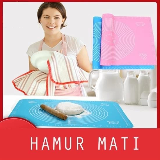 40*50 Cm Silikon Ölçekli Kullanımı Kolay Hamur Açma Matı Ekmek Mantı Makarna Hamuru Yoğurma