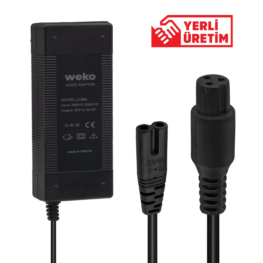 42 Volt - 2 Amper Lı-ıon Lityum Piller İçin 3 Pinli Masaüstü Elektrikli Bisiklet Cihazı