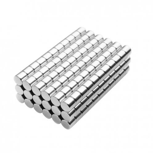 100 Adet 4x4 Mm Yuvarlak Neodyum Mıknatıs N35 Güçlü Magnet Nikel Kaplama