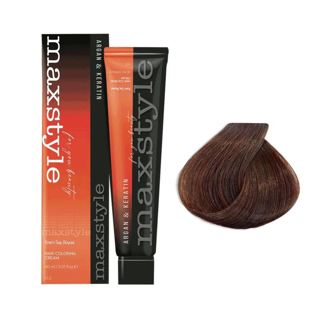 Maxstyle Argan Keratin Saç Boyası 5.34 Çikolata Kahve x 2 Adet