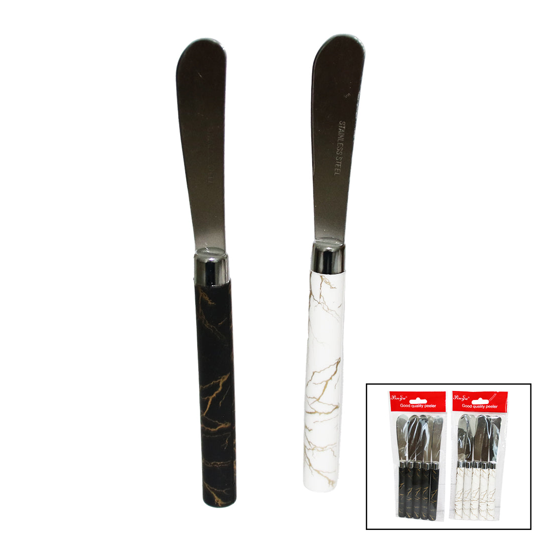 5 Parça  Uzun Kahvaltı Bıçak - Mermer Desen Saplı 16.5 Cm