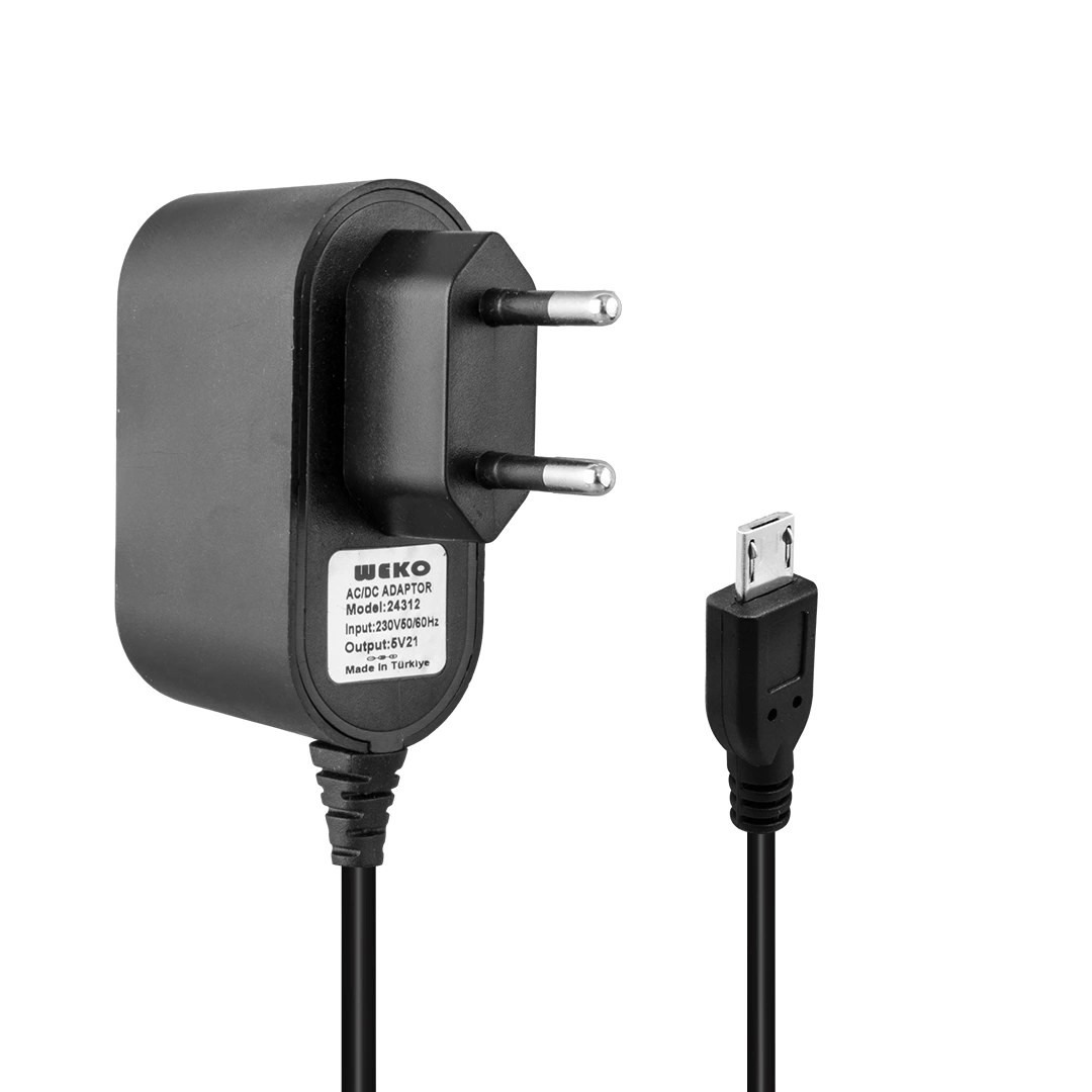 5 Volt - 1 Amper Mıcro Usb Uçlu Yerli Üretim Priz Tipi Adaptör