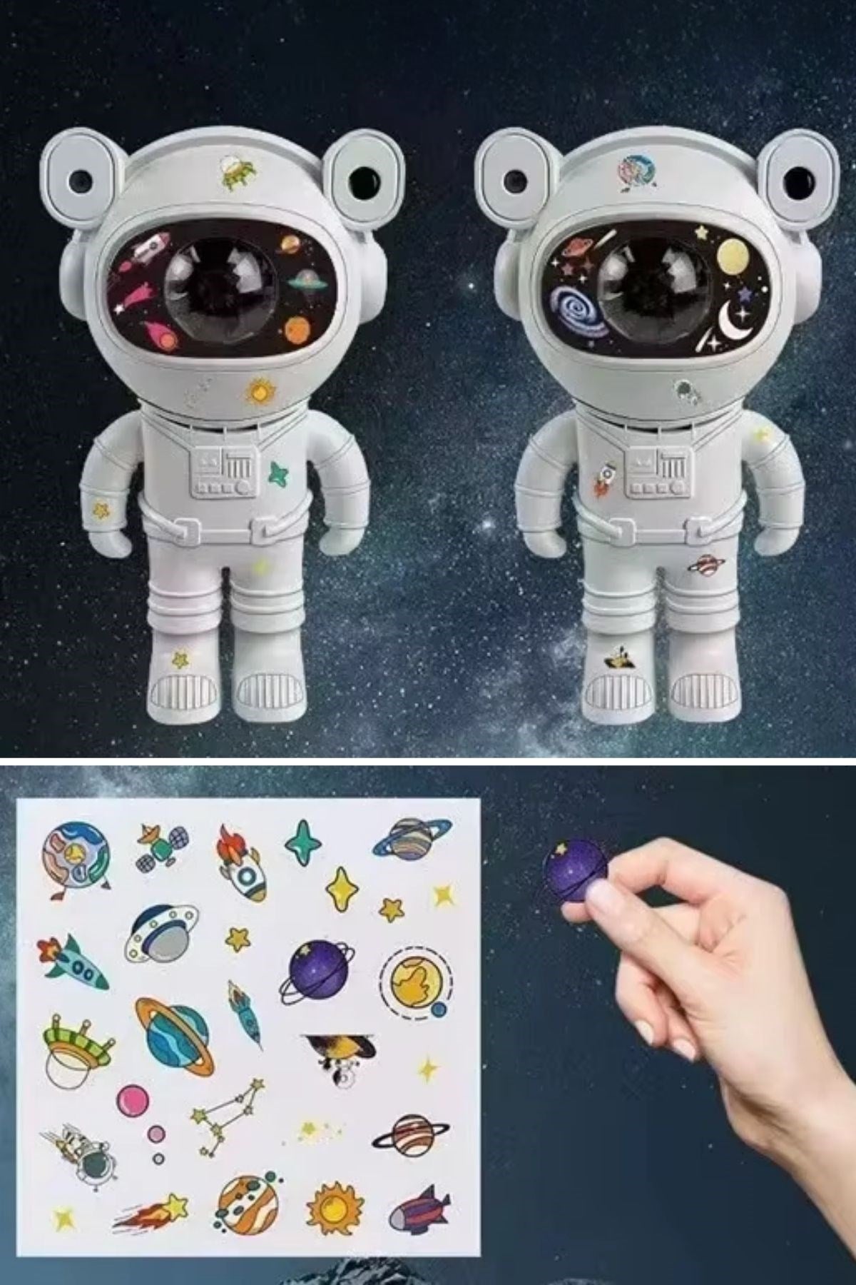 Stickerlı ,Kumandalı ASTRONOT Model Gece Lambası