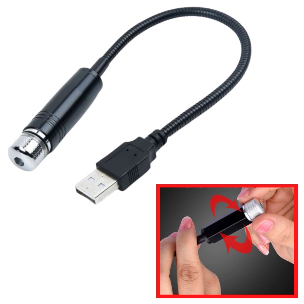 Araç İçi Usb Li Aydınlatma Lazer Işık