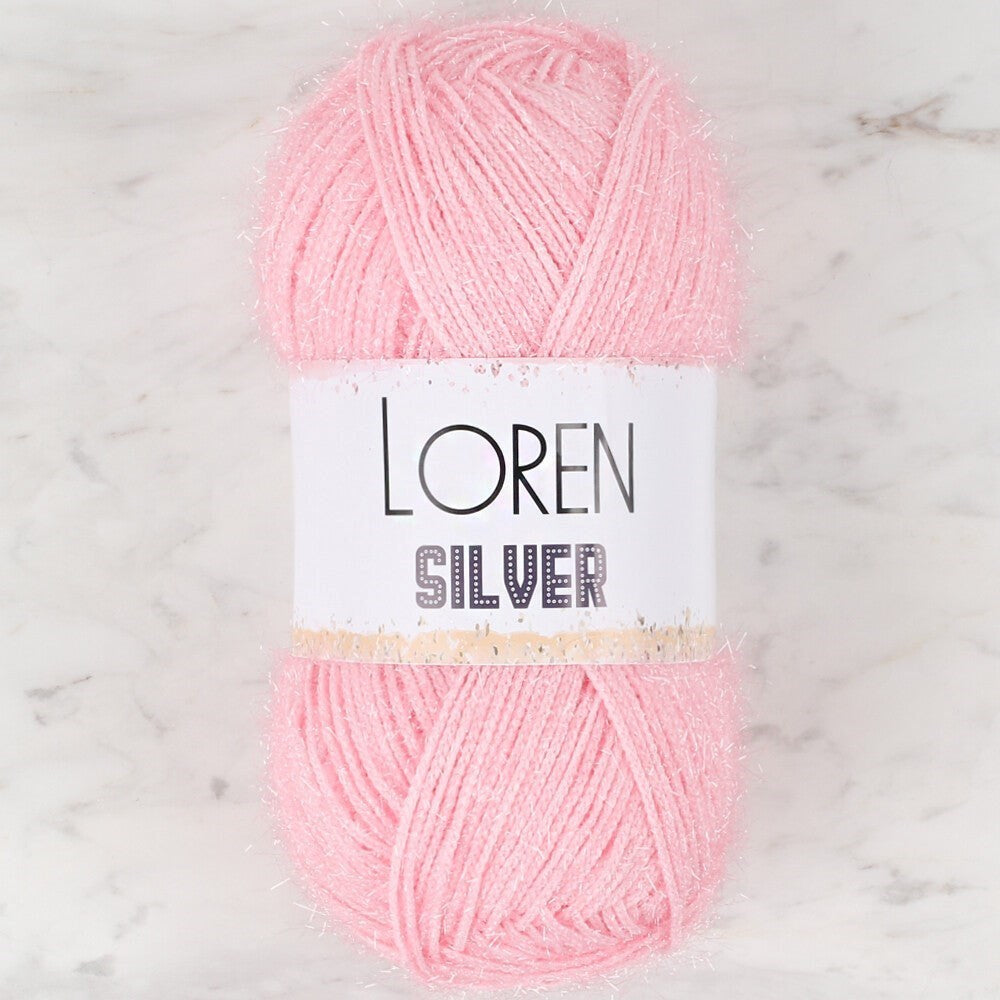 Loren Silver Toz Pembe El Örgü İpi - RS0013 - 34074