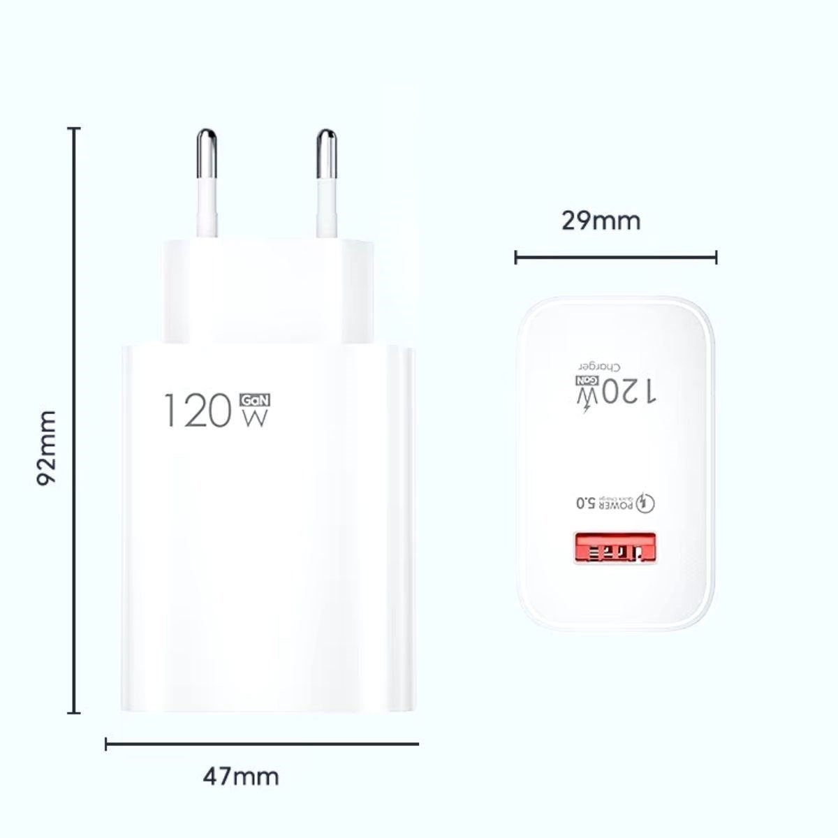 120W USB Hızlı Type C Uçlu Kablolu Şarj Aleti