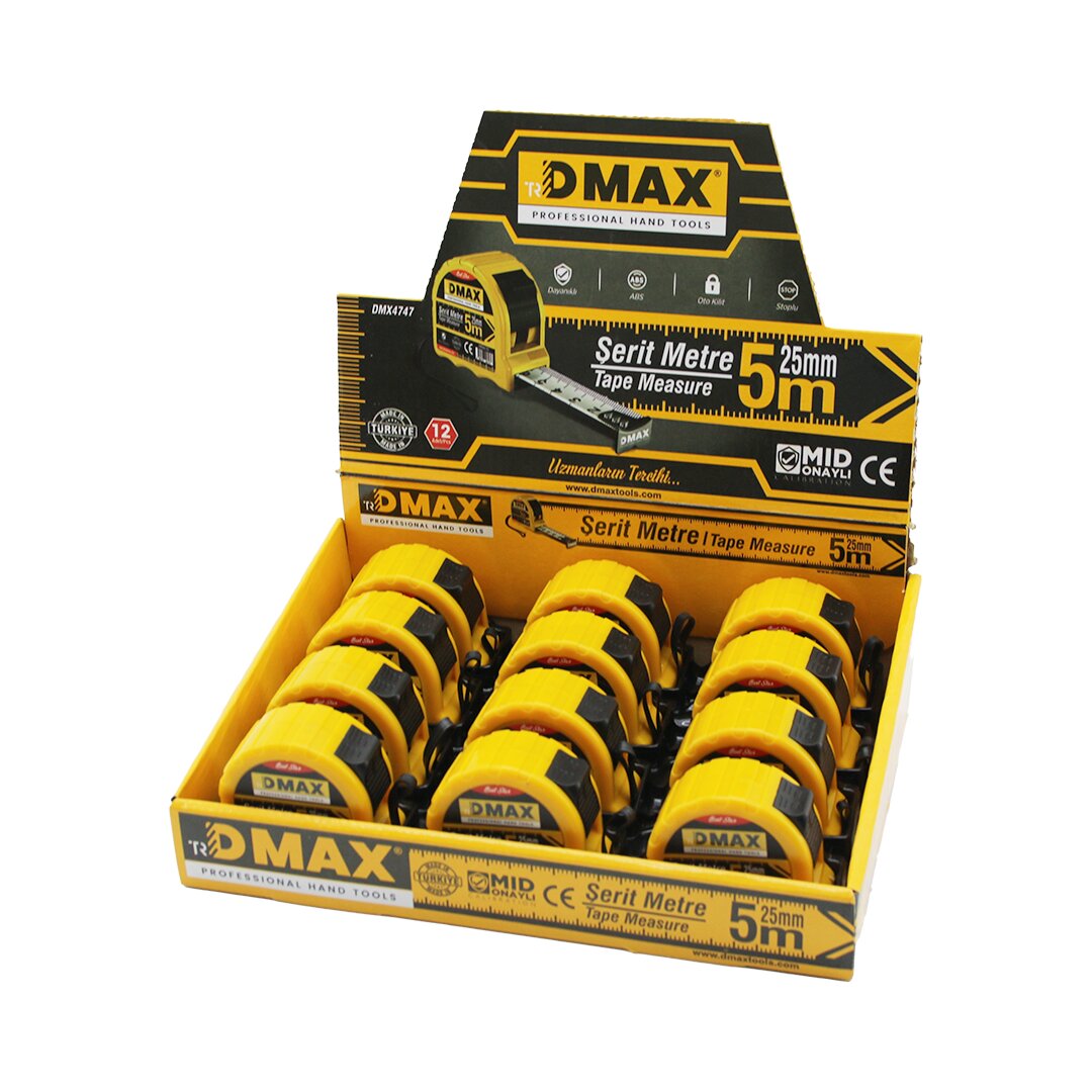 5mt X 25mm çeli̇k şeri̇t Metre Stoplu Otomati̇k Ki̇li̇t= Bas Durdur - çek Sarsin