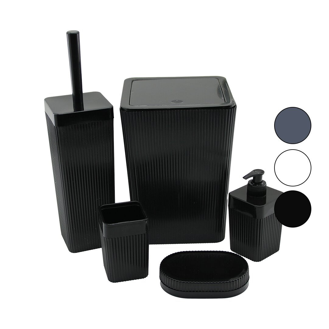 5pcs  Banyo Seti̇  çöp Kova - Wc Firça - 2pcs Sabunluk - D.firçalik  Mi̇x Koli̇