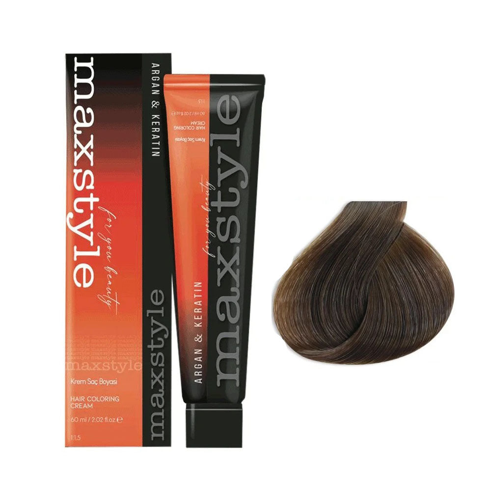 Maxstyle Argan Keratin Saç Boyası 6.2 Bej Koyu Kumral  x 5 Adet + Sıvı oksidan 5 Adet