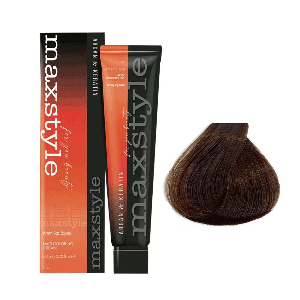 Maxstyle Argan Keratin Saç Boyası 6.8 Tütün Kahve x 2 Adet