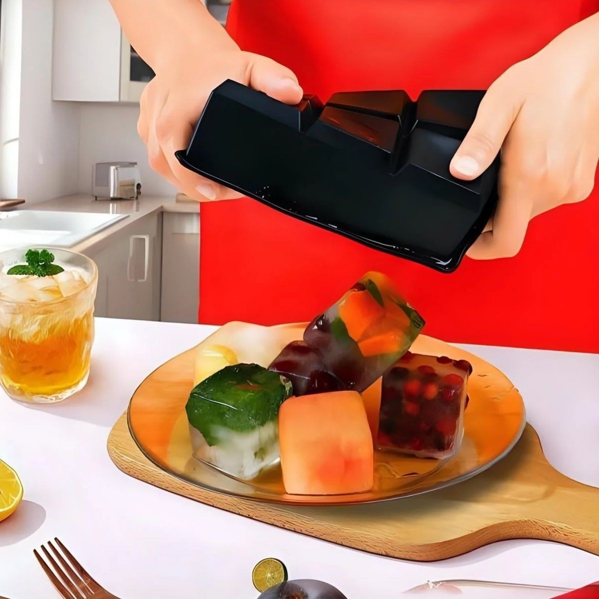 6&amp;apos;lı XL Küp Şeklinde Silikon Kolay Çıkabilen Buz Kalıbı
