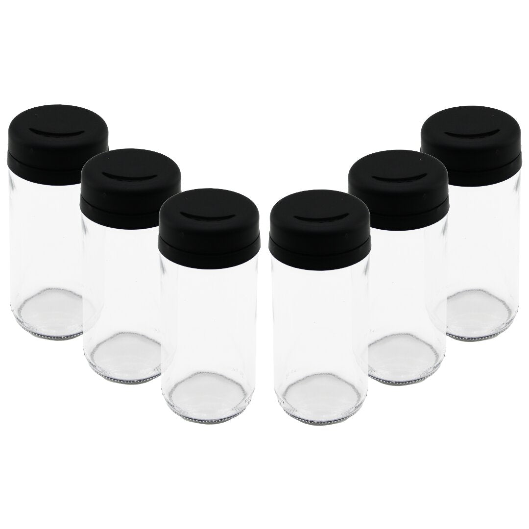 6 Pcs Cam - 225ml Baharatlik - Tuzluk Plasti̇k Kapak