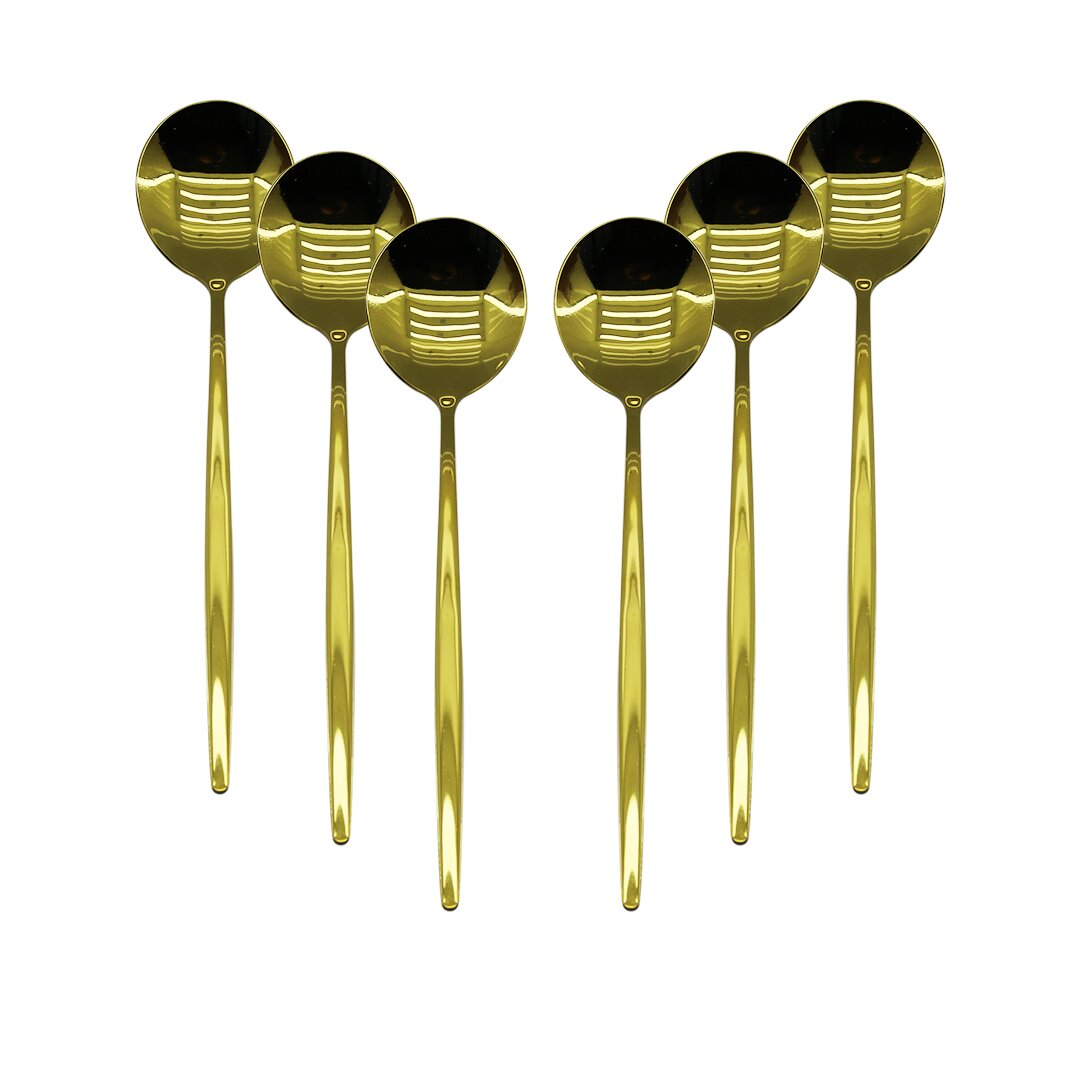 6 Pcs Gold Yemek Kaşik Seti̇