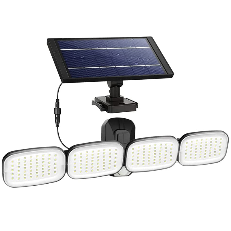 6 VOLT -3 WATT SOLAR PANELLİ 4 BAŞLI HAREKET SENSÖRLÜ 200 SMD LEDLİ LAMBA (4620)