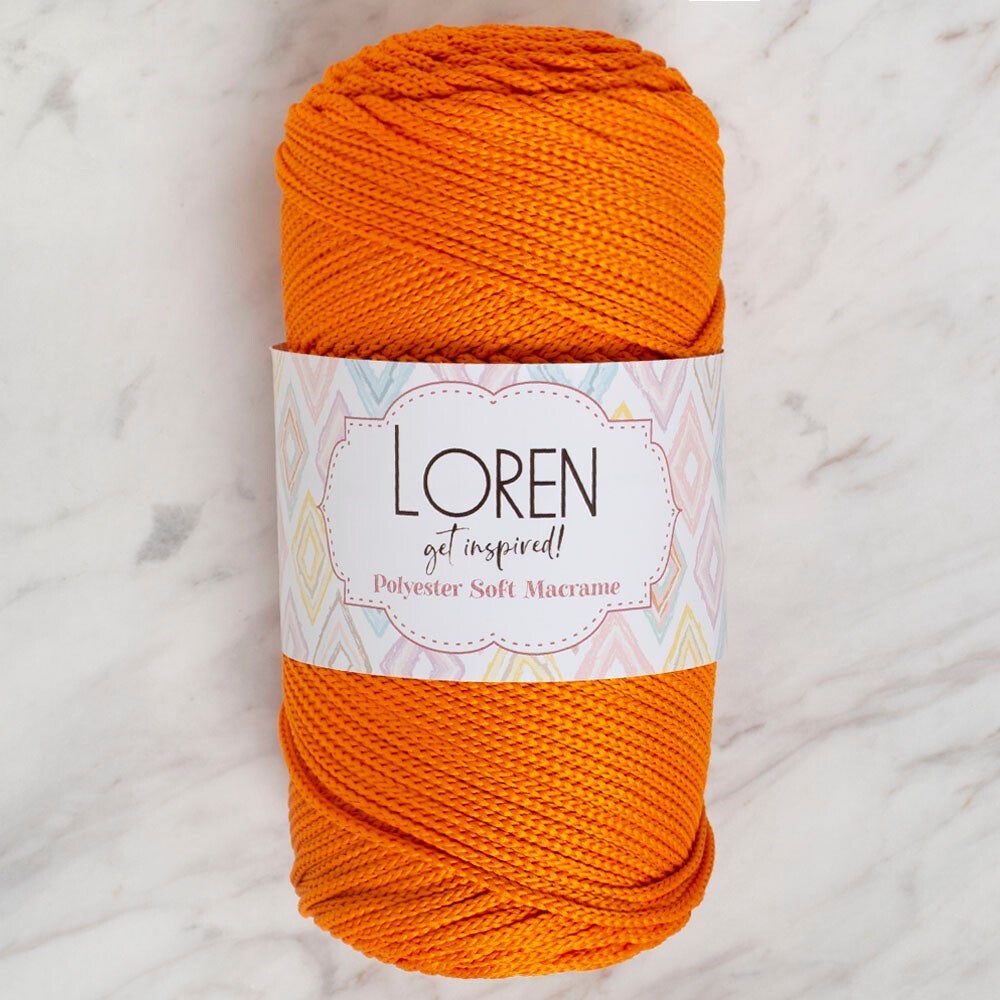 Loren Polyester Soft Macrame Turuncu El Örgü İpi - LM011 - 34430