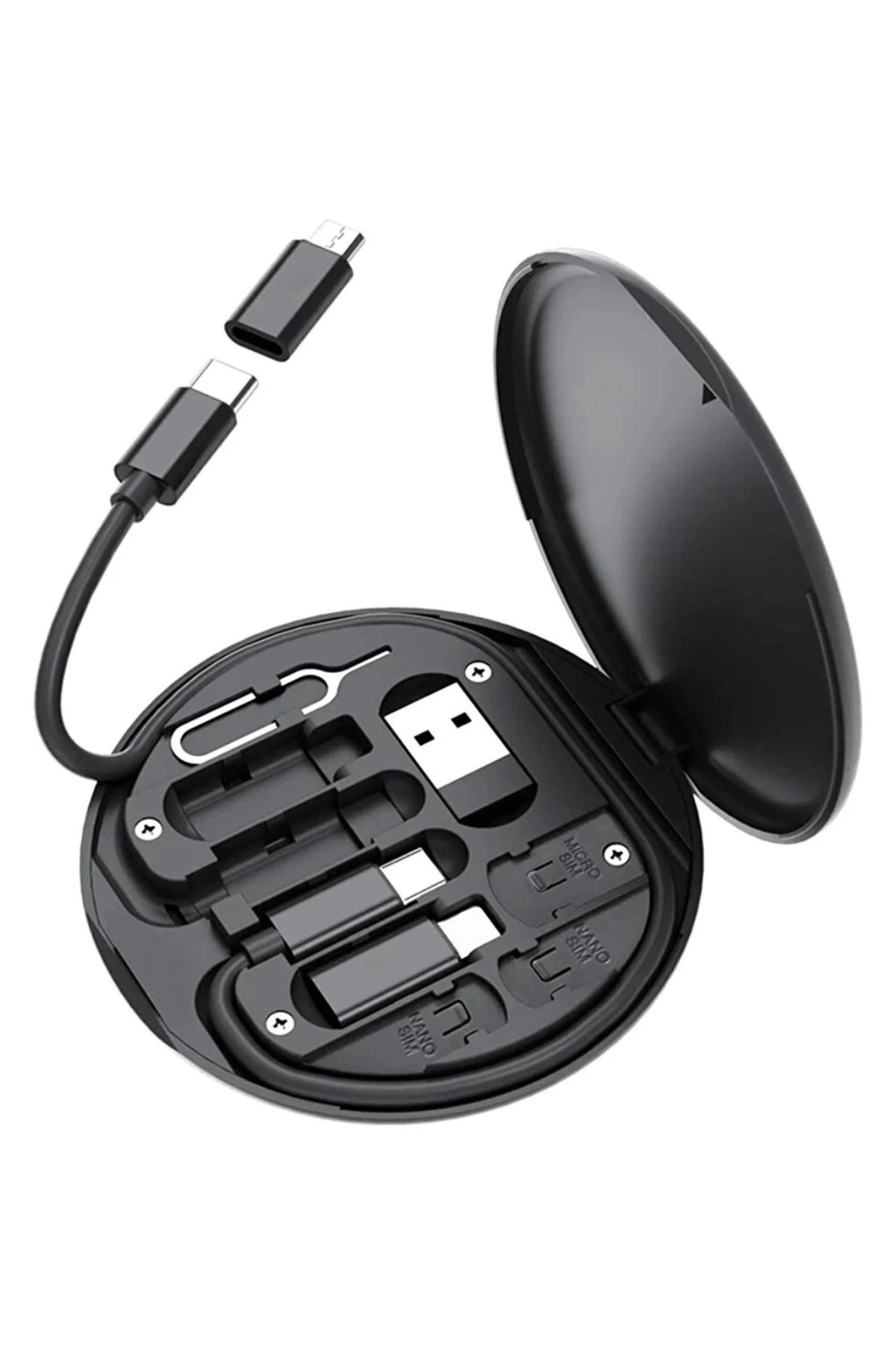 60w Destekli Kablo Kutusu Seyahat Kablo Seti 5'i 1 arada USB Type-C Şarj Kablosu Seti