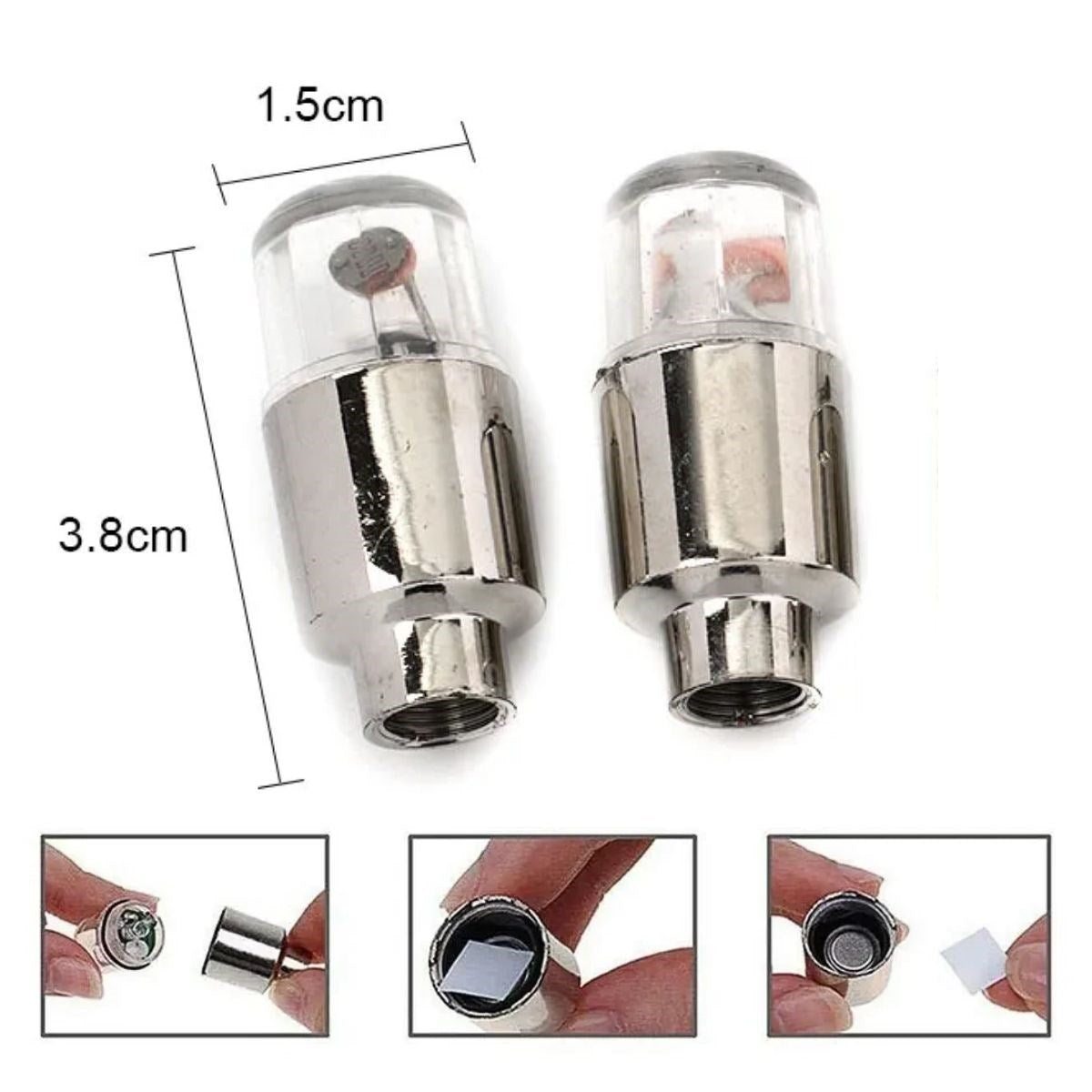 Araç ve Bisiklet İçin 2’li Mavi LED Hava Valfi Işık Kapakları–Gece Parlayan Lastik Lambası Sibop Ka