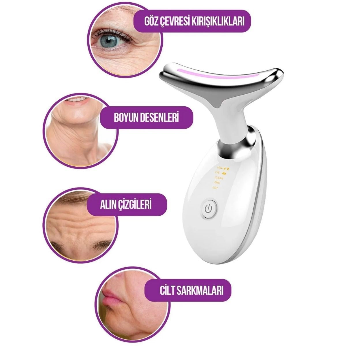 7 Farklı Işık Modlu Titreşimli Boyun Ve Yüz Ems Güzellik Cihazı
