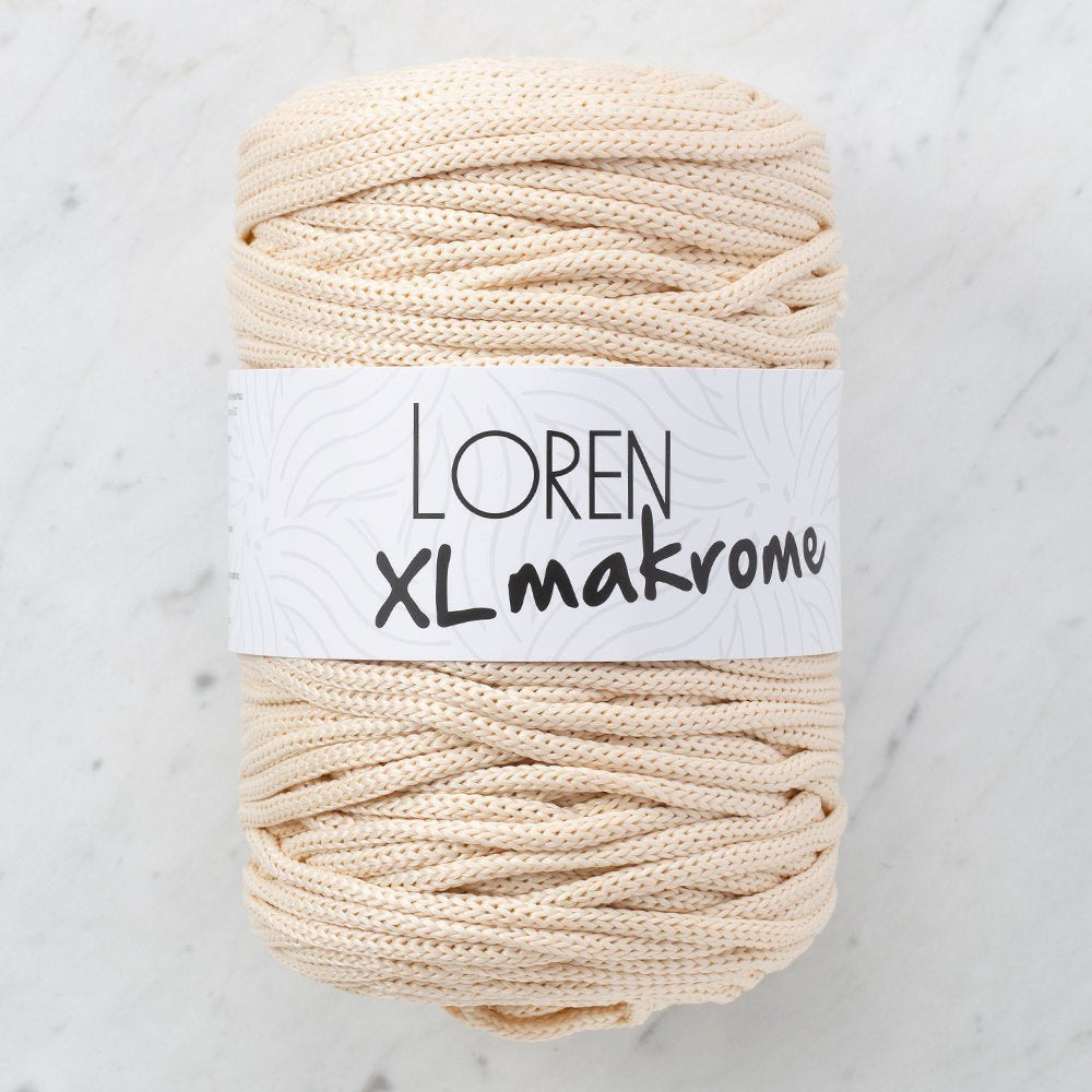 Loren XL Makrome Açık Bej El Örgü İpi - R040 - 33705