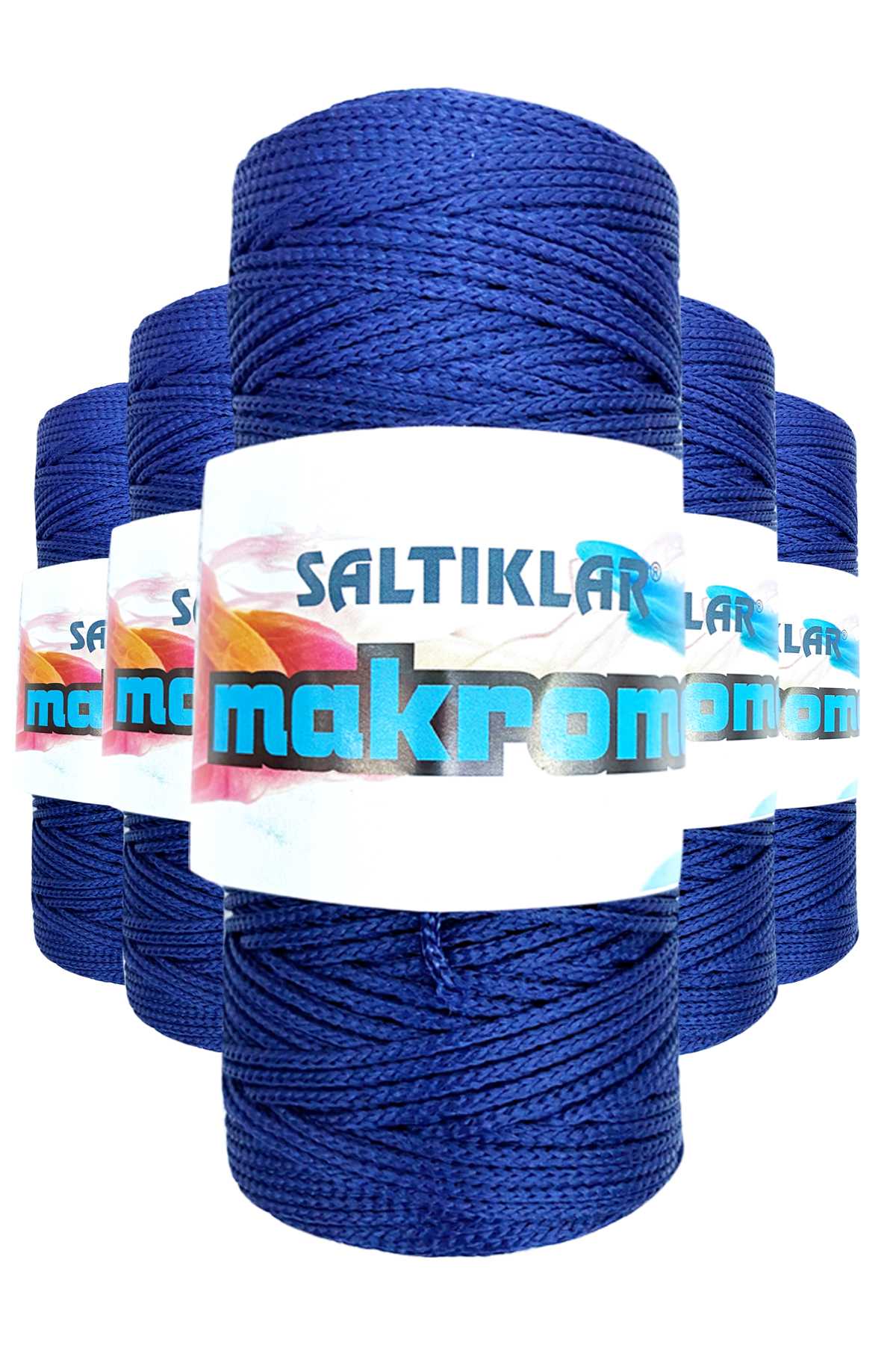 5 Adet Polyester Makrome İpi 370 Lacivert 100 gr