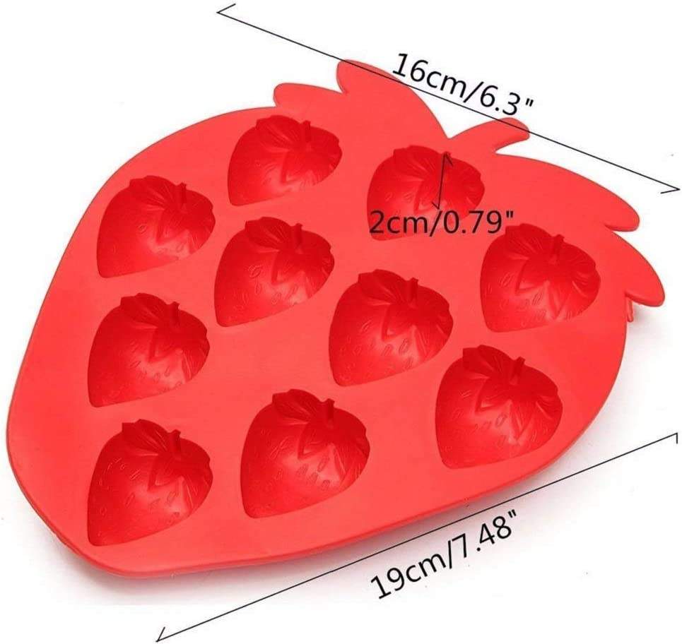 Silikon 3 Boyutlu Buz Kalıbı Çilek ve Ananas Figürlü 2 li Set