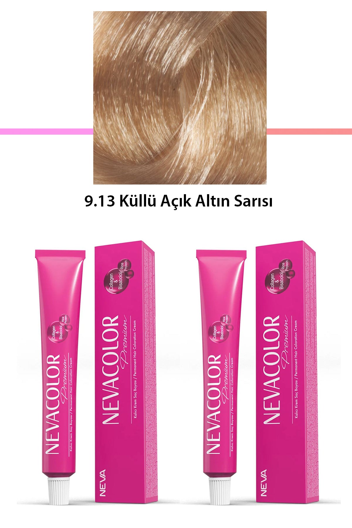 2 li Set Premium 9.13 Küllü Açık Altın Sarısı - Kalıcı Krem Saç Boyası 2 X 50 g Tüp