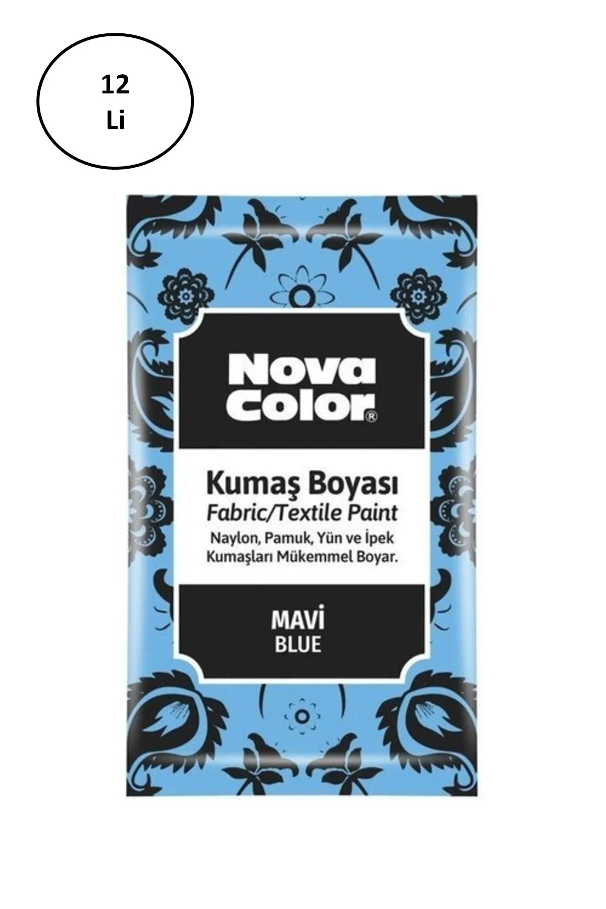 Nova Color 12 Gr Toz Kumaş Boyası Mavi Nc-902 12'li