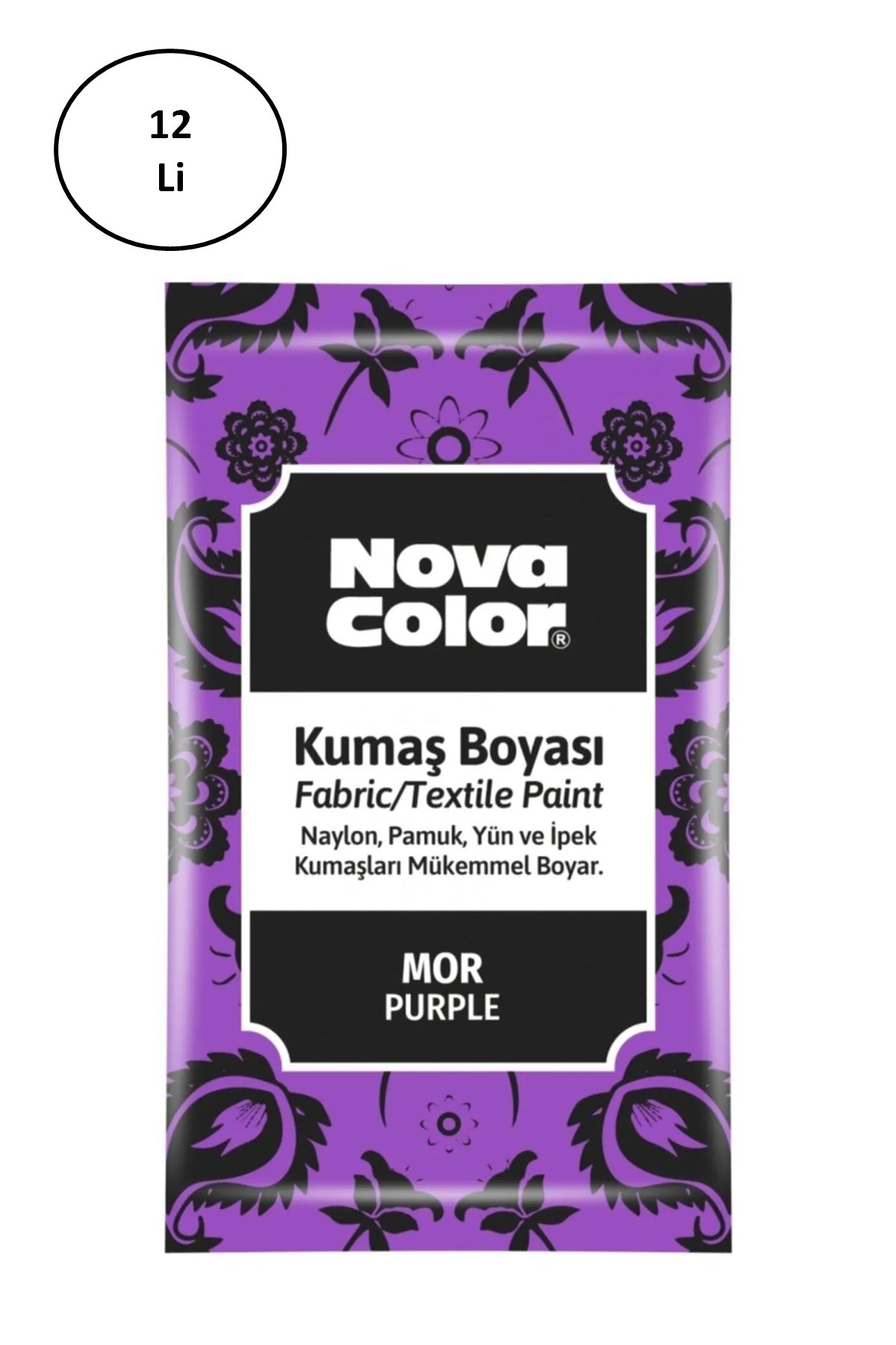 Nova Color Toz Kumaş Boyası Mor 12 Gr Nc-907 12'li