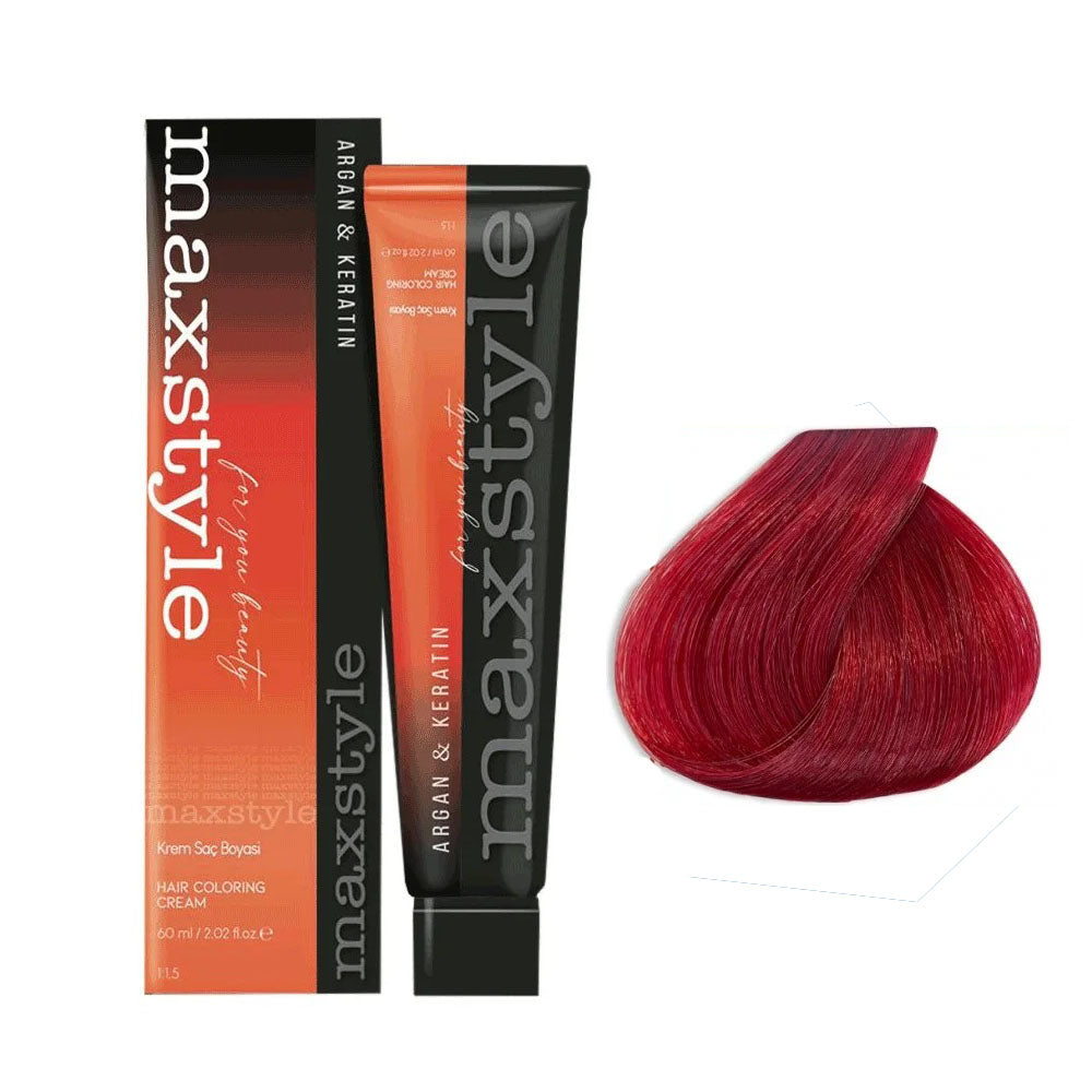 Maxstyle Argan Keratin Saç Boyası 66.46 Çilek Kızılı x 2 Adet