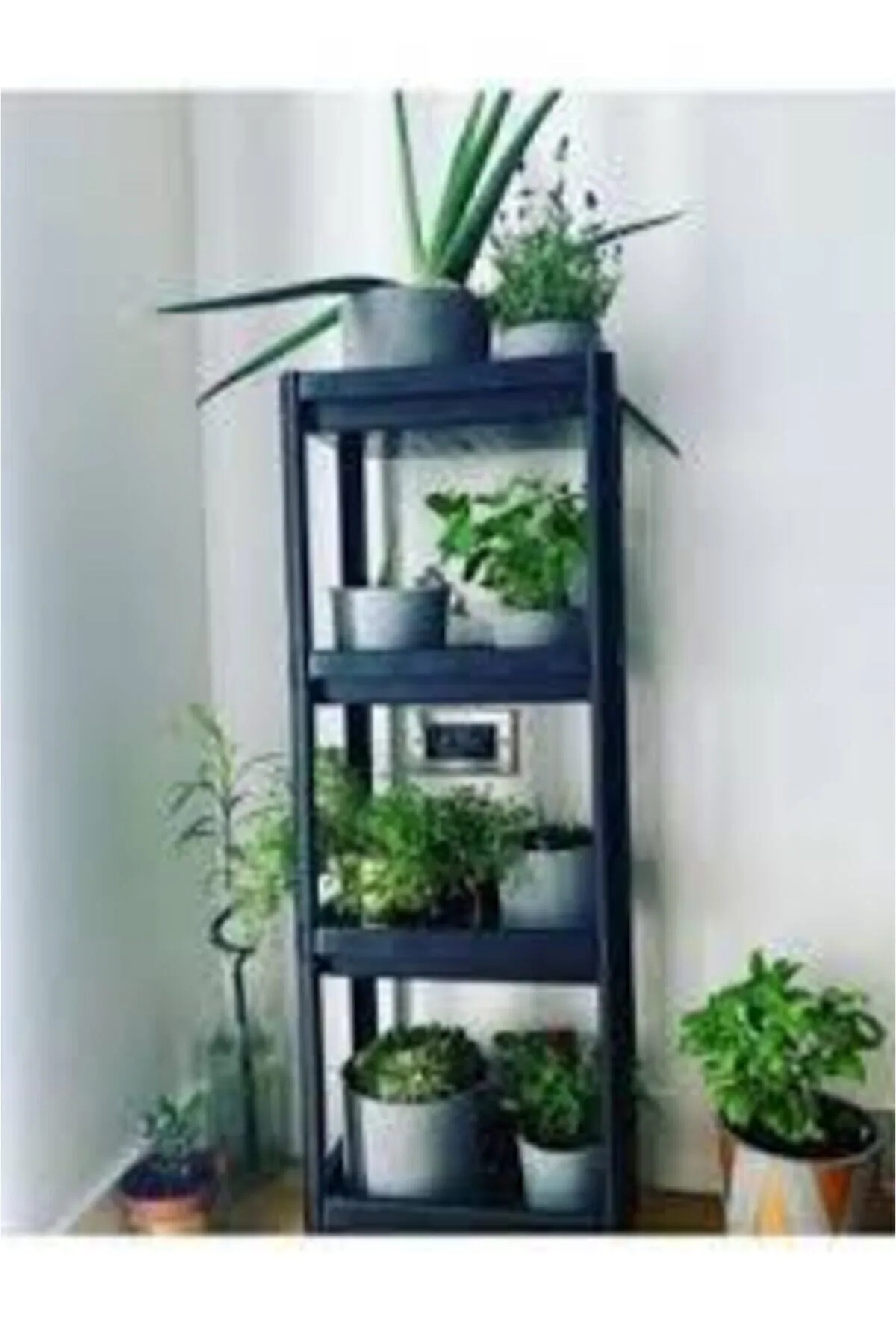 Shelf Unit Raf Ünitesi Siyah Renk 4 Katlı Royaleks-81414