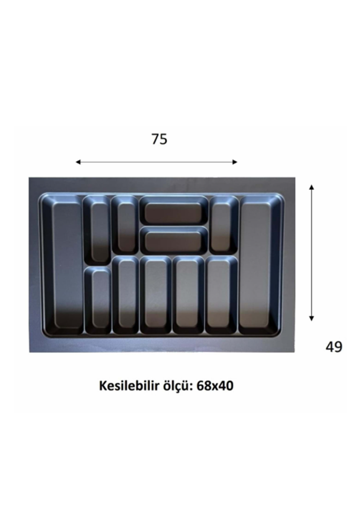 Eko Modüler Kaşıklık 76x49 Cm Antrasit Royaleks-70096