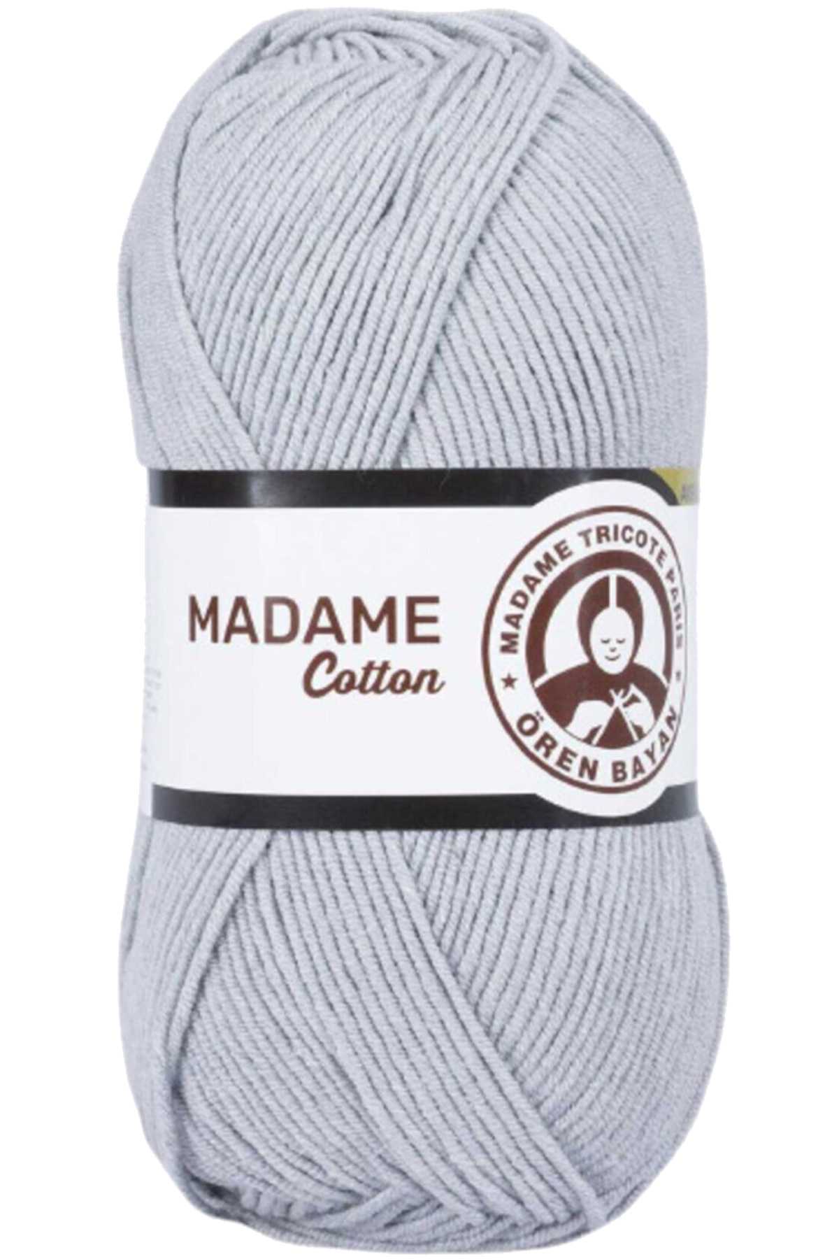 1 Adet Madame Cotton El Örgü İpi Yünü 100 gr 001 Gri